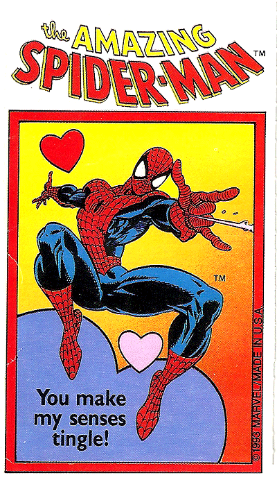 spidey Spiderman saying, "You make my senses tingle!"