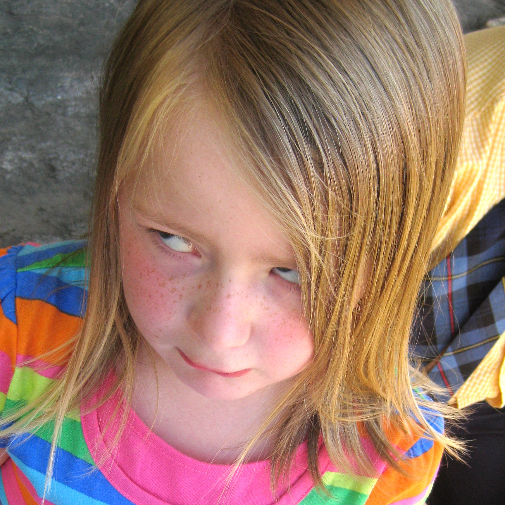 My daughter being cranky and rolling her eyes very dramatically.  This was on another occasion.