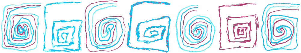 Swirls in pink, purple, and blue
