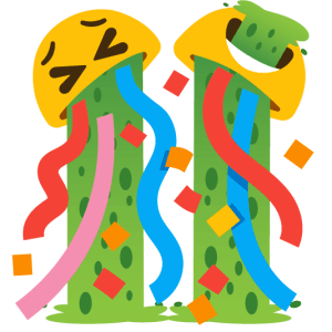Party popper confetti with puke