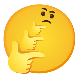 Thinking, thinking, thinking emoji