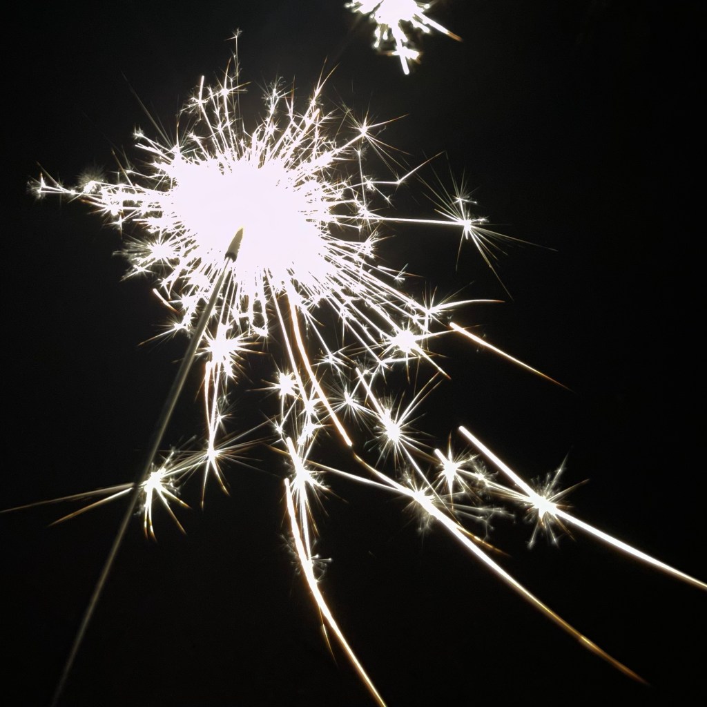Sparkler with sparks